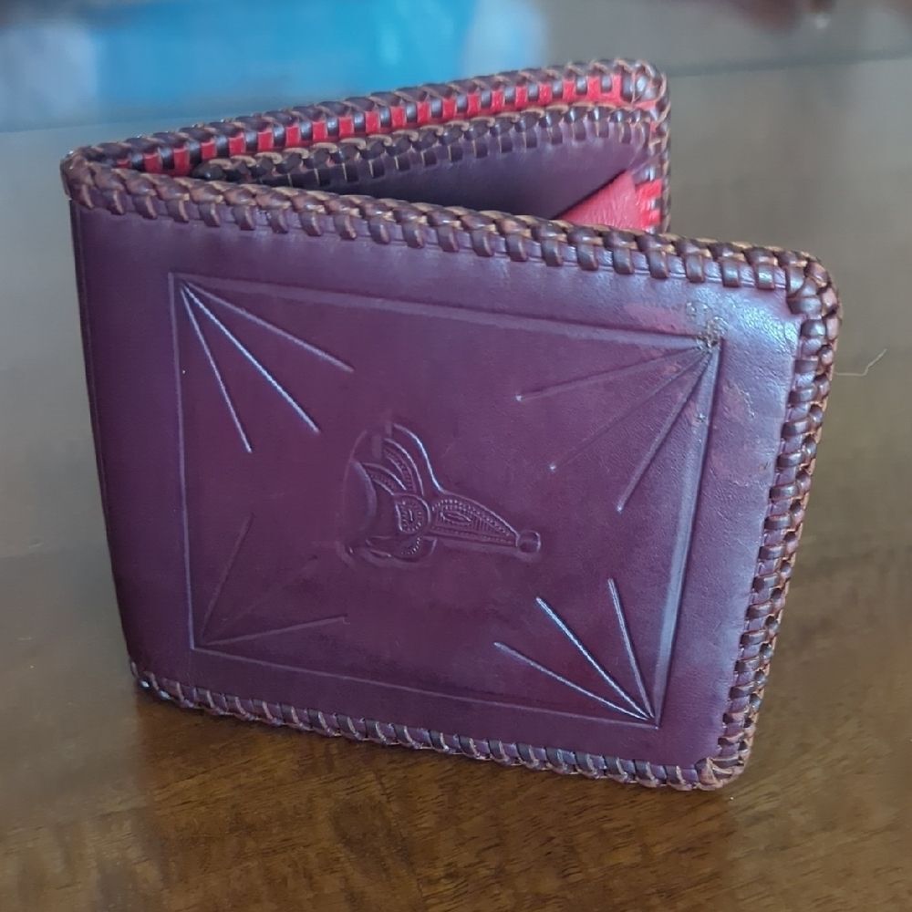 Classic Brown Leather Wallet with Embossed Design